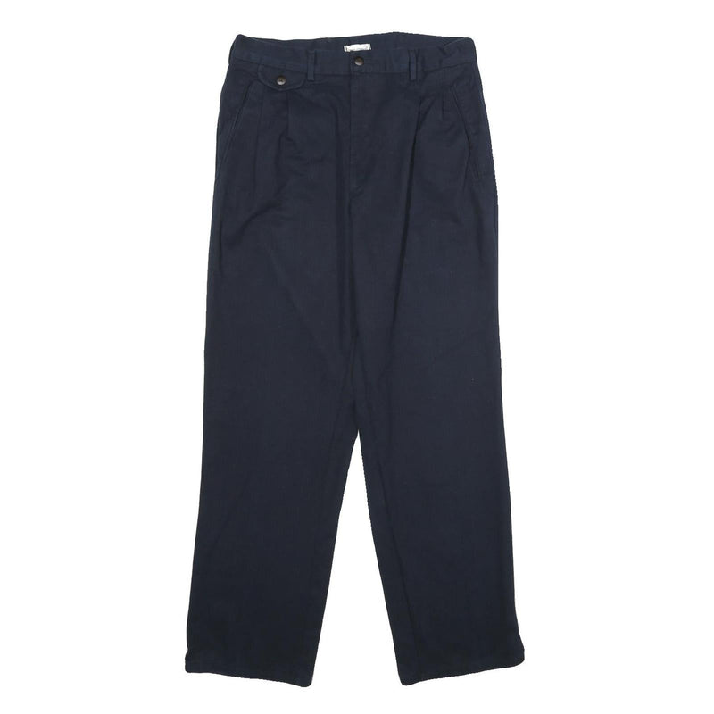 VECCHIA MANIERA Womens Cotton Navy Classic Straight Trousers W28 L32 Elegant