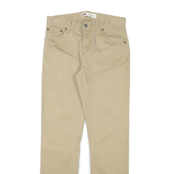 LEVI'S Boys Slim Fit Beige Cotton Blend Trousers W29 L29 Classic Stylish Zip