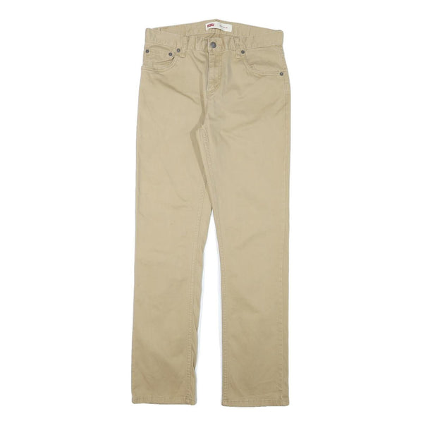 LEVI'S Boys Slim Fit Beige Cotton Blend Trousers W29 L29 Classic Stylish Zip
