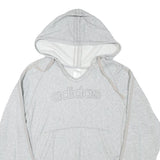 ADIDAS Womens Grey Hoodie L Cotton Blend Pullover Casual Lightweight Comfort