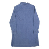 TOMMY HILFIGER Womens Blue Denim Day Dress Cotton Blend Long Sleeve L Zip Collar