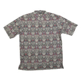 BANGSMAN Mens Cream Pattern Shirt M Polyester Blend Short Sleeve Casual
