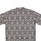 BANGSMAN Mens Cream Pattern Shirt M Polyester Blend Short Sleeve Casual