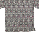 BANGSMAN Mens Cream Pattern Shirt M Polyester Blend Short Sleeve Casual