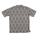 BANGSMAN Mens Cream Pattern Shirt M Polyester Blend Short Sleeve Casual