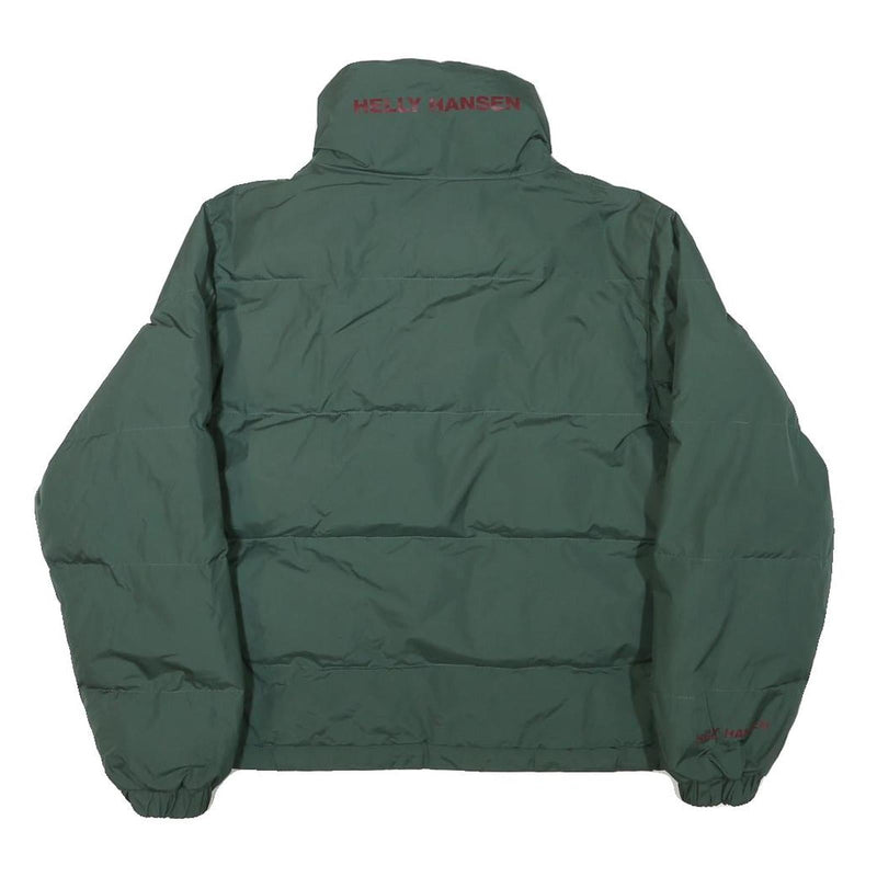 HELLY HANSEN Womens Green & Burgundy Puffer Jacket M Polyester Zip Casual