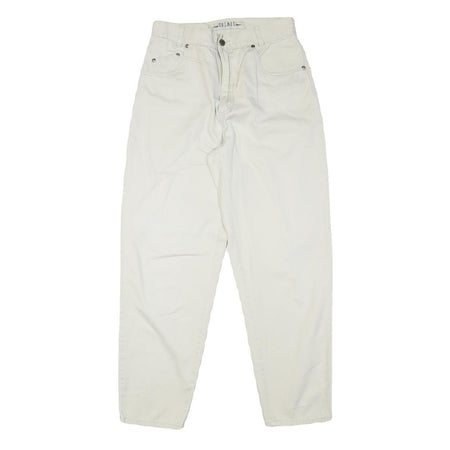 COSMOS Mens Cotton Blend Relaxed White Trousers W28 L28 Casual Zip Pocket Detail
