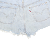 LEVI'S Womens Shorts Blue Denim Cut-Off M W32 Button Fly Casual Distressed