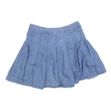 AMERICAN EAGLE Womens Blue Denim Pleated Mini Cotton Blend Skirt XS Stylish
