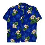 Lecanto Floral Hawaiian Shirt - XL Green Cotton