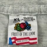 Made In USA Single Stitch Fruit Of The Loom T-Shirt - XL Grey Cotton
