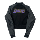 Age 10 Los Angeles Lakers Ultra Game Cropped Varsity Jacket - Large Black Polyester