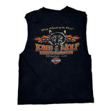Lone Wolf Harley Davidson Graphic Vest - Large Black Cotton