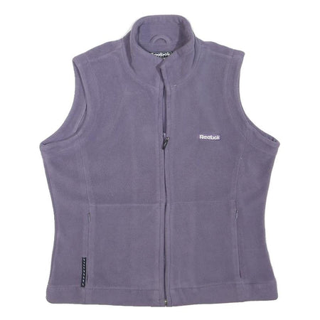 REEBOK Womens Purple Fleece Sleeveless Zip Jacket S Comfortable Warm Layer
