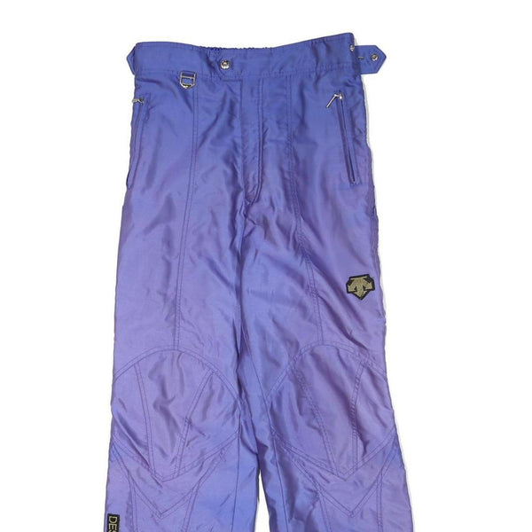 DESCENTE Lined Mens Polyester Blend Purple Relaxed Straight Trousers W29 L31 Zip