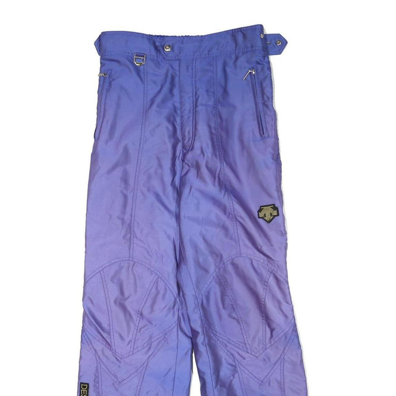 DESCENTE Lined Mens Polyester Blend Purple Relaxed Straight Trousers W29 L31 Zip