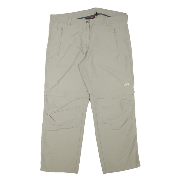 MAMMUT Womens Polyester Blend Beige Relaxed Straight Trousers W36 L27 Outdoor
