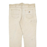 CARHARTT Mens Cotton Blend Beige Relaxed Fit Straight Leg Trousers W38 L32