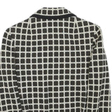 DESARBRE Womens Black & White Check Wool Blend Button Jacket XS Woven Elegant