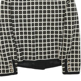 DESARBRE Womens Black & White Check Wool Blend Button Jacket XS Woven Elegant