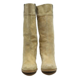 TIMBERLAND Womens Leather Beige High Heel Boots UK 5 Waterproof Stylish