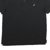 NAUTICA Mens Black Polo Shirt Short Sleeve Embroidered Logo Cotton Blend M