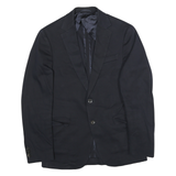 BOSS Mens Black Classic Jacket S Cotton Blend Button Closure Plain Smart