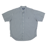 RALPH LAUREN Mens Blue & Green Checked Shirt L Classic Button-Down Collar Short