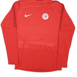 NIKE Mens Red FC Champer Hoodie S Polyester Blend Athletic Sweatshirt