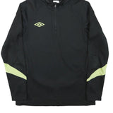 UMBRO Mens Black & Yellow Zip Sports Hoodie Jacket M Polyester Blend Plain