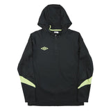 UMBRO Mens Black & Yellow Zip Sports Hoodie Jacket M Polyester Blend Plain