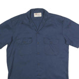 DICKIES Mens Navy Blue Work Shirt M Polyester Blend Durable Button Pocket