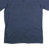 DICKIES Mens Navy Blue Work Shirt M Polyester Blend Durable Button Pocket