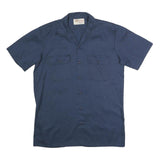 DICKIES Mens Navy Blue Work Shirt M Polyester Blend Durable Button Pocket