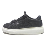 ALEXANDER MCQUEEN Oversized Glitter Womens Low Top Trainers Black Synthetic UK 6