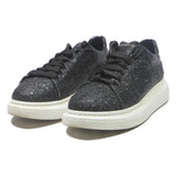 ALEXANDER MCQUEEN Oversized Glitter Womens Low Top Trainers Black Synthetic UK 6