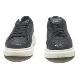 ALEXANDER MCQUEEN Oversized Glitter Womens Low Top Trainers Black Synthetic UK 6