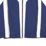 RUSSELL ATHLETIC Mens Blue & White Track Jacket L Nylon Zip Sportswear