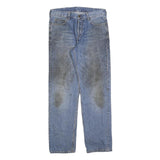 CARHARTT Mens Jeans Blue Regular Straight Denim Raw W31 L32 Casual Workwear