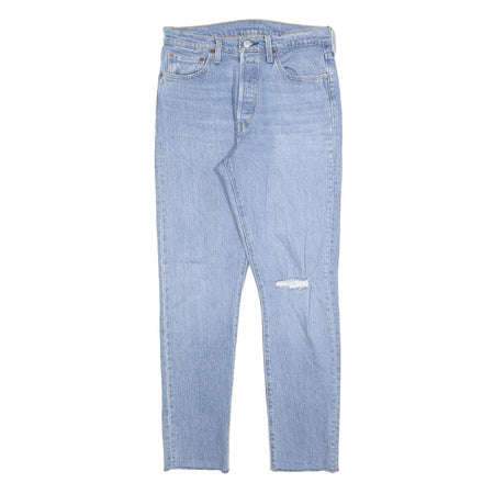 LEVI'S 501S Womens Jeans Blue Slim Skinny Denim Light W29 L30 Distressed