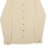 TOMMY HILFIGER Mens Beige Button Down Shirt S Classic Cotton Plain Long Sleeve