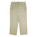 DICKIES Mens Classic Beige Workwear Zip Closure Trousers W38 L30 Durable Fit