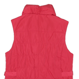 TRIBAL Womens Red Quilted Button Jacket M Polyester Blend Waist Detail