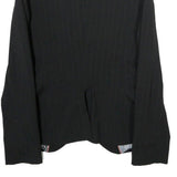 BENETTON Womens Black Pinstripe Blazer Jacket XS Polyester Blend Button Closure