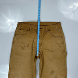 Dickies Double Knee Carpenter Trousers - 34W 34L Brown Cotton