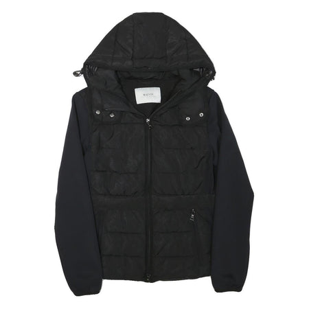 MALVIN Womens Black Outdoor Jacket S Polyester Blend Woven Plain Zip Hooded