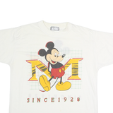 C.K. CLUB Mens White Mickey Mouse Graphic T-Shirt M Short Sleeve Crew Neck