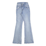 H&Y Womens Regular Fit Flared Denim Light Blue Cotton Blend Jeans W24 L30