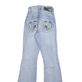 H&Y Womens Regular Fit Flared Denim Light Blue Cotton Blend Jeans W24 L30