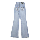 H&Y Womens Regular Fit Flared Denim Light Blue Cotton Blend Jeans W24 L30